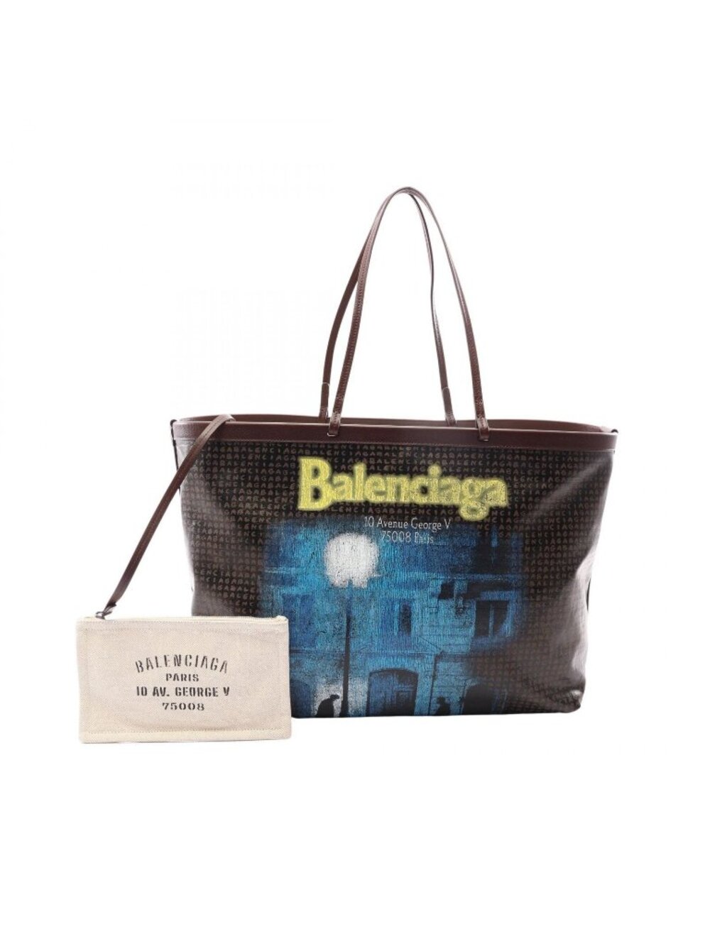 Balenciaga Tote Bag Printed Canvas Select Shopping Leather